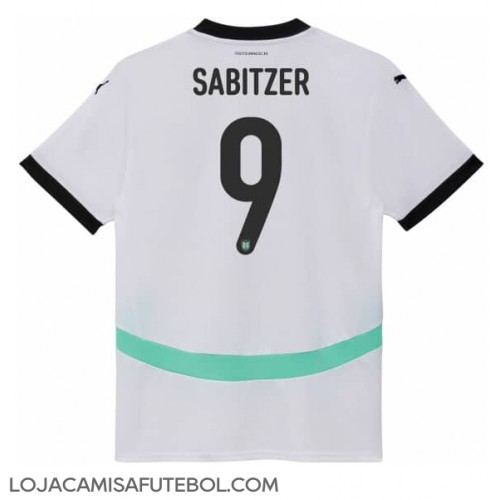 Camisa de Futebol Áustria Marcel Sabitzer #9 Equipamento Secundário Europeu 2024 Manga Curta